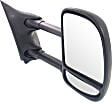 Passenger Side Towing Mirror, Manual Adjust, Manual Folding, Non-Heated, Textured Black, No Signal Light, No Memory, No Puddle Light, No Auto-Dimming, With Blind Spot Glass