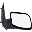 1992-2002 Ford E-250 Econoline - 3-bolt mount, Passenger Side Mirror, Power, Heated, Manual Folding, Textured Black, No Signal Light, No Memory, No Puddle Light, No Auto-Dimming, No Blind Spot Feature