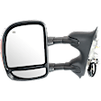 Driver Side Towing Mirror, Power Adjust, Manual Folding, Heated, Chrome, In-housing Signal Light, No Memory, No Puddle Light, No Auto-Dimming, With Blind Spot Glass
