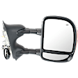 Passenger Side Towing Mirror, Power Adjust, Manual Folding, Heated, Chrome, In-housing Signal Light, No Memory, No Puddle Light, No Auto-Dimming, With Blind Spot Glass