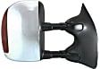 Passenger Side Towing Mirror, Power Adjust, Manual Folding, Heated, Chrome, In-housing Signal Light, No Memory, No Puddle Light, No Auto-Dimming, With Blind Spot Glass