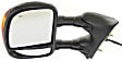 2003 Ford F-350 Super Duty - Driver Side Towing Mirror, Power Adjust, Heated, Paintable, Manual Folding, In-housing Signal Light, With Blind Spot Glass, No Memory, No Puddle Light, No Auto-Dimming