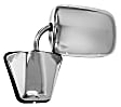 0850-555 U Driver or Passenger Side Mirror, Manual Adjust, Non-Heated, Manual Folding, Chrome, No Signal Light, No Puddle Light, No Blind Spot Feature