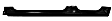 0872-107 L Rocker Repair Panel - Driver Side, Primed, Steel, Direct Fit