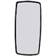 Upper, Driver or Passenger Side Mirror Glass, Non-Heated, Flat, 12 volts, With backing plate