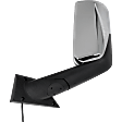2020 Freightliner Cascadia - Driver Side Mirror, Power Adjust, Heated, Chrome, Manual Folding, No Signal Light, No Blind Spot Feature, Without Memory Recall, No Puddle Light, No Auto-Dimming