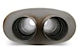 12599-FM 3.00 DUAL IN/3.00 DUAL OUT - 5.00 x 11.00 OVAL CASE - STRAIGHT THROUGH - MODERATE SOUND - 409 STAINLESS STEEL