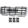 Grille Assembly, Chrome Shell with Painted Black Insert, CAPA CERTIFIED
