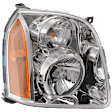 2007-2014 GMC Yukon - Passenger Side Headlight, with Bulb, Halogen, Clear Lens, CAPA Certified