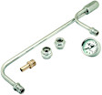 1559 Fuel Line Kit with Gauge & Fittings - Chrome, Fits Holley 4150 style Carburetors with 9-5/16 Inch Centers