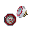 1967 Ford Country Sedan - Radiator Cap, OEM Replacement With Built-In Thermometer, 16 PSI, Hexagon, 16 psi, Blue, Plastic, Set of 2
