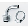 2970G Fuel Line Fitting - 3/8 Inch NPT to 3/8 Inch Hose Barb - 90 degree - Chrome