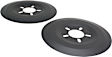 6905 Brake Dust Shields - Black, Aluminum, 15in. Wheels, 5-Lug 4-1/2in. 5 Inch Bolt Circle. O.D. of 13-3/16 In.