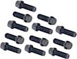 917 Header Bolts -3/8-16 x 1 Inch Hex Head - Black Oxide, Set of 12