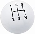 9619 Shift Knob - White, Composite, Round, Universal, Sold Individually