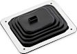 9648 Shift Boot - Black, Rubber, Small 3-1/2 x 4-1/2 Inch Shifter Boot with Trim Ring and Mounting Screws.
