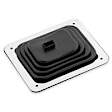 9648 Shift Boot - Black, Rubber, Small 3-1/2 x 4-1/2 Inch Shifter Boot with Trim Ring and Mounting Screws.