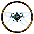 405 Steering Wheel - Walnut, Standard, Universal, Sold individually