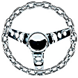 741 Steering Wheel - Chrome, Standard, Universal, Sold individually
