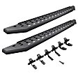 69443687PC Running Boards, Powdercoated Textured Black, Steel, 4-Door, Crew Cab Pickup, Crew Max, RB20 Raptor-Style Series