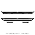 DT4155T Running Boards, Powdercoated Textured Black, Steel, 4-Door, Crew Cab Pickup