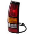 Driver Side Tail Light, with Bulb, Halogen, Amber, Clear and Red Lens, Fleetside, Old Body Style