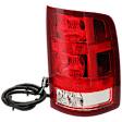 Passenger Side Tail Light, with Bulb, Halogen, Clear and Red Lens, SL/SLE/SLT/WT Models, New Body Style, CAPA CERTIFIED