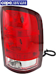 Passenger Side Tail Light, with Bulb, Halogen, Clear and Red Lens, SL/SLE/SLT/WT Models, New Body Style, CAPA CERTIFIED