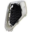 Front, Driver Side Bumper Grille, Silver Shell with Black Insert
