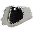 Front, Driver Side Bumper Grille, Silver Shell with Black Insert