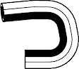 19812 Heater Hose - Black, Rubber, Direct Fit, Sold Individually