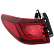 Driver Side, Outer Halogen Tail Light, With bulb(s), Red Lens, CAPA Certified