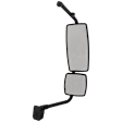 Passenger Side Mirror, Manual Adjust, Non-Heated, Paintable, 2-Piece type