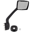 Passenger Side Hood Mirror, Manual Adjust, Non-Heated, Non-Folding, Chrome, Rectangular