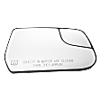 Passenger Side Mirror Glass, Heated, With Blind Spot Glass, Convex, With Backing Plate and Blind Spot Glass