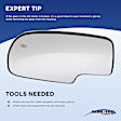 Passenger Side Mirror Glass, Heated, With Blind Spot Glass, Convex, With Backing Plate and Blind Spot Glass