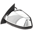 2015 Chevrolet Equinox LTZ - Driver Side Mirror, Original Equipment On 10-13 Models and 14-14 LTZ Model, Fits 15-17 Models, Power Adjust, Heated, Chrome, Manual Folding, No Signal Light, With Blind Spot Glass, With Memory, No Puddle Light, No Auto-Dimming