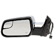 2015 Chevrolet Equinox LTZ - Driver Side Mirror, Original Equipment On 10-13 Models and 14-14 LTZ Model, Fits 15-17 Models, Power Adjust, Heated, Chrome, Manual Folding, No Signal Light, With Blind Spot Glass, With Memory, No Puddle Light, No Auto-Dimming