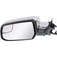 Driver Side Mirror, Power Adjust, Heated, Manual Folding, Chrome, No Signal Light, No Memory, No Puddle Light, No Auto-Dimming, No Blind Spot Feature
