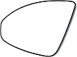 Driver Side Mirror Glass, Heated, Flat, With backing plate, For Models Without Side Object Sensor