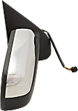 Passenger Side Mirror, Power Adjust, Heated, Power Folding, With 1 Chrome and 1 Paintable Cap, In-glass Signal Light, With Memory, With Puddle Light, No Auto-Dimming, No Blind Spot Feature
