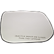 Passenger Side Mirror Glass, Non-Heated, No Blind Spot Feature