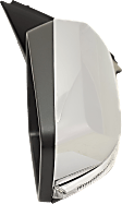 Passenger Side Mirror, Power Adjust, Manual Folding, Heated, Chrome, In-housing Signal Light, With memory, With Puddle Light, No Auto-Dimming, No Blind Spot Feature
