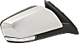 Passenger Side Mirror, Power Adjust, Manual Folding, Heated, Chrome, In-housing Signal Light, With memory, With Puddle Light, No Auto-Dimming, No Blind Spot Feature
