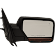 Passenger Side Mirror, Power Adjust, Power Folding, Heated, Textured Black, In-housing Signal Light, With Memory, Puddle Light, and Blind Spot Detection in Glass, No Auto-Dimming, 3.5L Engine