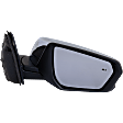 Passenger Side Mirror, Power Adjust, Manual Folding, Heated, Chrome, In-housing Signal Light, No Memory, No Puddle Light, No Auto-Dimming, With Blind Spot Detection in Glass