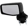 Driver Side Mirror, Power Adjust, Heated, Manual Folding, Textured Black, No Signal Light, No Memory, No Puddle Light, No Auto-Dim, No Blind Spot Feature