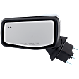 Driver Side Mirror, Power Adjust, Heated, Manual Folding, Chrome, In-housing Signal Light, No Memory, No Puddle Light, No Auto-Dim, With Blind Spot Detection in Glass
