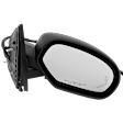Passenger Side Mirror, Power Adjust, Heated, Power Folding, Textured Black, In-glass Signal Light, With Memory, With Puddle Light, With Auto-Dim, No Blind Spot Feature