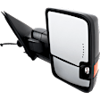 2015-2019 Chevrolet Silverado 2500 HD - Passenger Side Towing Mirror, Power Adjust, Heated, Power Folding, Textured Black, In-glass Signal Light, With Memory, No Puddle Light, No Auto-Dimming, No Blind Spot Feature
